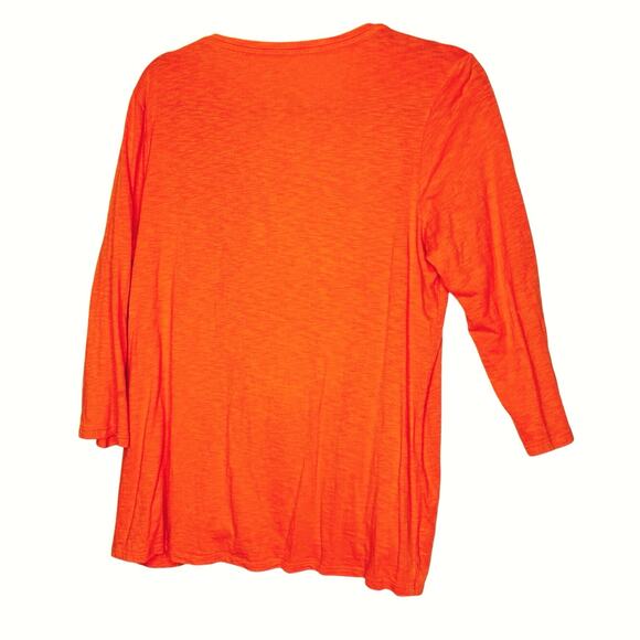 Chico's Top Women's 1 Boho Orange Embroidery Sequins Boho - Picture 2 of 4